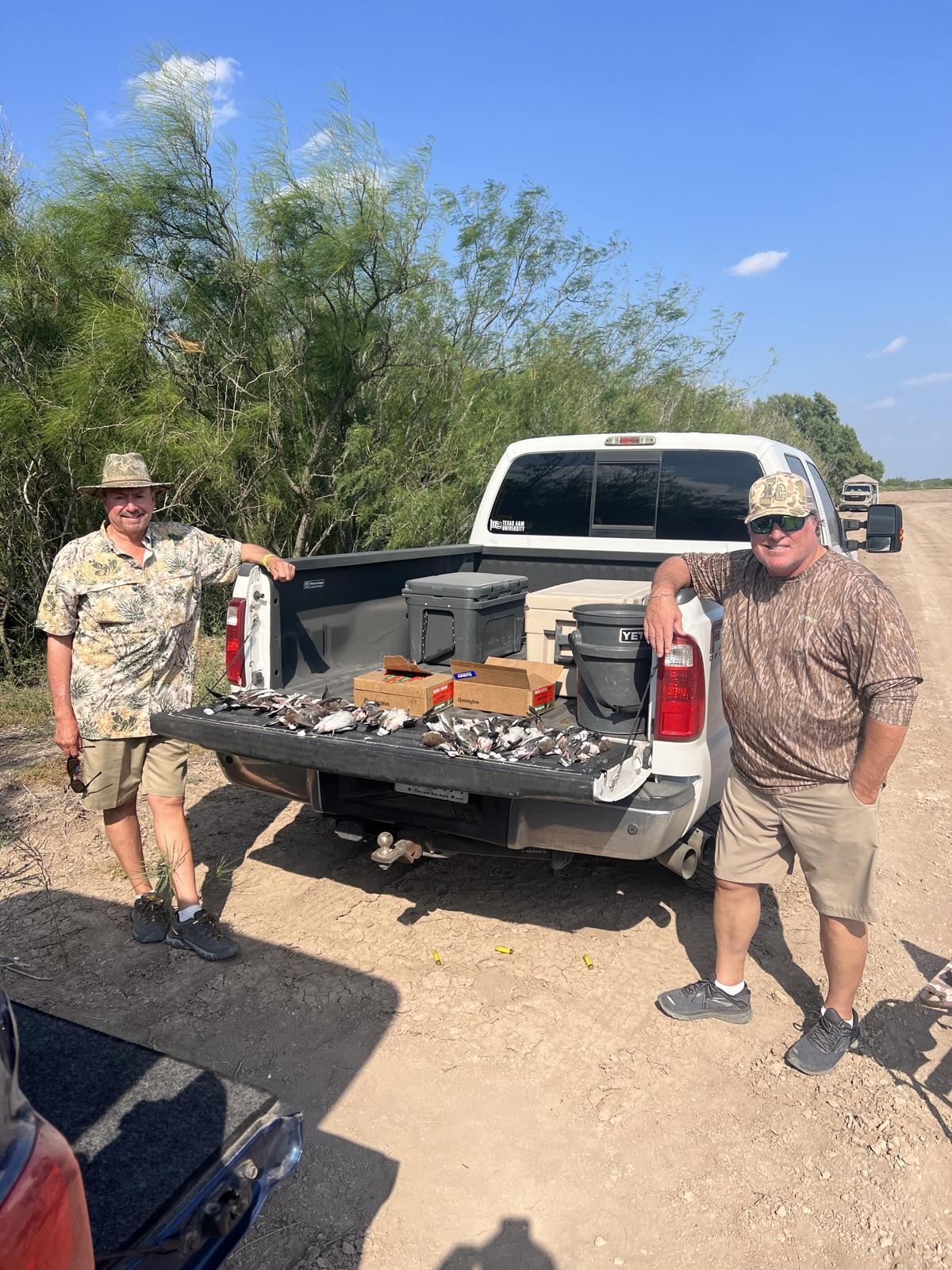 Tailgate spread after an evening dove hunt near Mercedes